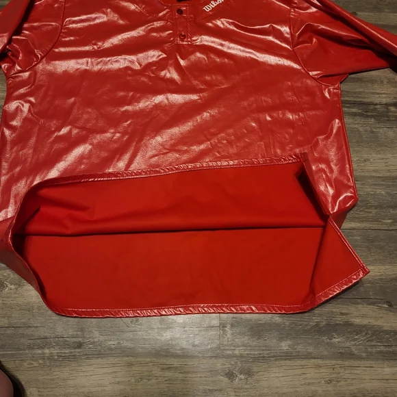 Vintage Wilson Baseball Rain Cover Size XL Red USA Made Oversized Pullover